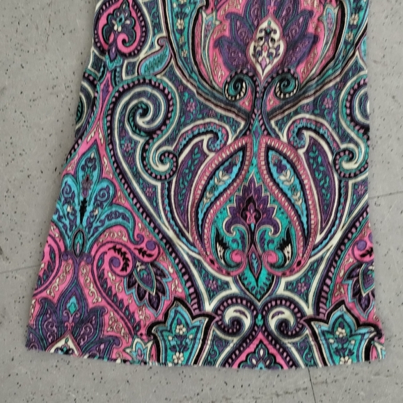 Cynthia Rowley Mid-Rise Paisley Floral Print Wide Leg Palazzo Drawstring Pants - Picture 9 of 14